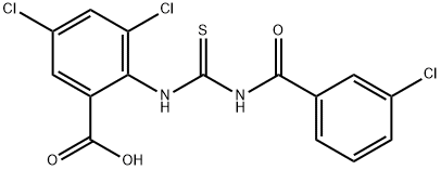 3,5-디클로로-2-[[[(3-클로로벤졸)아미노]티옥소메틸]아미노]-벤조산 구조식 이미지