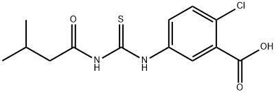 2-CHLORO-5-[[[(3-METHYL-1-OXOBUTYL)AMINO]THIOXOMETHYL]AMINO]-BENZOIC ACID Structure