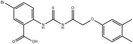 5-BROMO-2-[[[[(3,4-DIMETHYLPHENOXY)아세틸]아미노]티옥소메틸]아미노]-벤조산 구조식 이미지