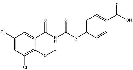 4-[[[(3,5-DICHLORO-2-METHOXYBENZOYL)AMINO]THIOXOMETHYL]AMINO]-BENZOIC ACID Structure