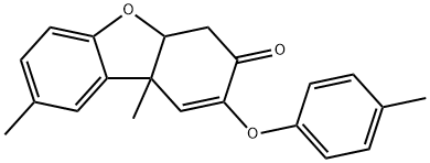 2-(4-Methylphenoxy)-4a,9b-dihydro-8,9b-dimethyl-3(4H)-dibenzofuranone 구조식 이미지