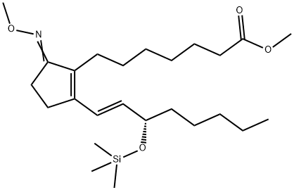 (13E,15S)-9-(Methoxyimino)-15-[(trimethylsilyl)oxy]-8(12),13-prostadien-1-oic acid methyl ester Structure