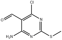 4-AMINO-6-CHLORO-2-METHYLSULFANYL-PYRIMIDINE-5-CARBALDEHYDE 구조식 이미지