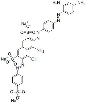 trisodium 4-amino-3-[[4-[(2,4-diaminophenyl)azo]phenyl]azo]-5-hydroxy-6-[(4-sulphonatophenyl)azo]naphthalene-2,7-disulphonate Structure