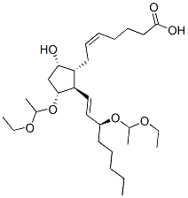 (5Z,13E,15S)-11alpha,15-bis(1-ethoxyethoxy)-9alpha-hydroxyprosta-5,13-dien-1-oic acid 구조식 이미지