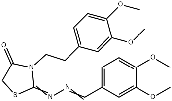 3,4-Dimethoxybenzaldehyde [3-[2-(3,4-dimethoxyphenyl)ethyl]-4-oxothiazolidin-2-ylidene]hydrazone Structure