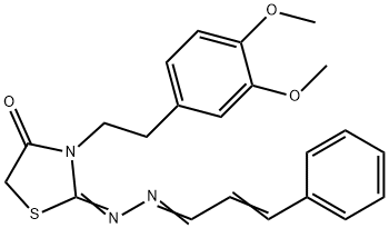 3-Phenylpropenal [3-[2-(3,4-dimethoxyphenyl)ethyl]-4-oxothiazolidine-2-ylidene]hydrazone 구조식 이미지