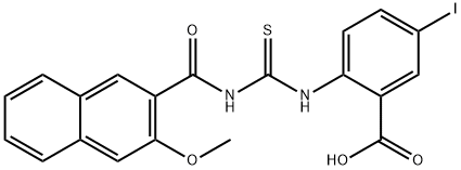 5-IODO-2-[[[[(3-METHOXY-2-NAPHTHALENYL)CARBONYL]AMINO]THIOXOMETHYL]AMINO]-BENZOIC ACID Structure