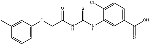 4-CHLORO-3-[[[[(3-METHYLPHENOXY)ACETYL]AMINO]THIOXOMETHYL]AMINO]-BENZOIC ACID Structure