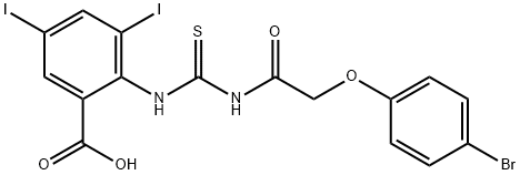 2-[[[[(4-BROMOPHENOXY)ACETYL]AMINO]THIOXOMETHYL]AMINO]-3,5-DIIODO-BENZOIC ACID Structure