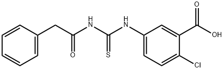 2-CHLORO-5-[[[(PHENYLACETYL)AMINO]THIOXOMETHYL]AMINO]-BENZOIC ACID Structure