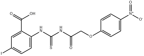 5-IODO-2-[[[[(4-NITROPHENOXY)ACETYL]AMINO]THIOXOMETHYL]AMINO]-BENZOIC ACID Structure