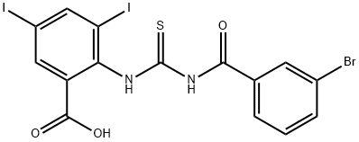 2-[[[(3-BROMOBENZOYL)AMINO]THIOXOMETHYL]AMINO]-3,5-DIIODO-BENZOIC ACID Structure