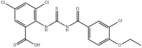 3,5-DICHLORO-2-[[[(3-CHLORO-4-ETHOXYBENZOYL)AMINO]THIOXOMETHYL]AMINO]-BENZOIC ACID Structure