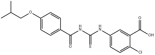 2-CHLORO-5-[[[[4-(2-METHYLPROPOXY)BENZOYL]AMINO]THIOXOMETHYL]AMINO]-BENZOIC ACID Structure