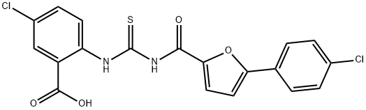 5-CHLORO-2-[[[[[5-(4-CHLOROPHENYL)-2-FURANYL]CARBONYL]AMINO]THIOXOMETHYL]AMINO]-BENZOIC ACID Structure