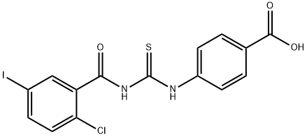 4-[[[(2-CHLORO-5-IODOBENZOYL)AMINO]THIOXOMETHYL]AMINO]-BENZOIC ACID Structure