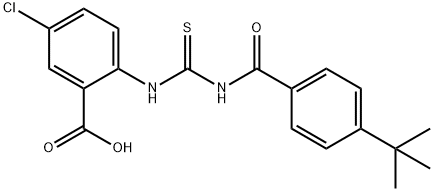 5-CHLORO-2-[[[[4-(1,1-DIMETHYLETHYL)BENZOYL]AMINO]THIOXOMETHYL]AMINO]-BENZOIC ACID Structure