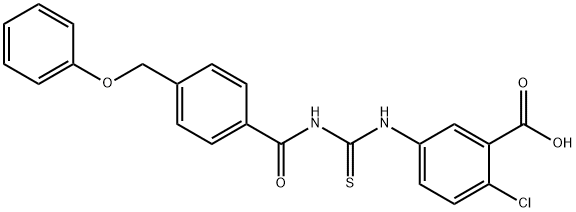 2-CHLORO-5-[[[[4-(PHENOXYMETHYL)BENZOYL]AMINO]THIOXOMETHYL]AMINO]-BENZOIC ACID Structure