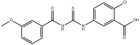 2-CHLORO-5-[[[(3-METHOXYBENZOYL)AMINO]THIOXOMETHYL]AMINO]-BENZOIC ACID Structure