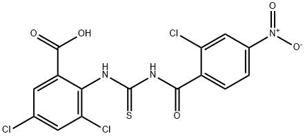 3,5-DICHLORO-2-[[[(2-CHLORO-4-NITROBENZOYL)AMINO]THIOXOMETHYL]AMINO]-BENZOIC ACID Structure