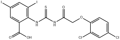 2-[[[[(2,4-디클로로페녹시)아세틸]아미노]티옥소메틸]아미노]-3,5-디요오도-벤조산 구조식 이미지