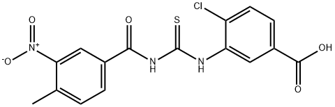 4-CHLORO-3-[[[(4-METHYL-3-NITROBENZOYL)AMINO]THIOXOMETHYL]AMINO]-BENZOIC ACID Structure