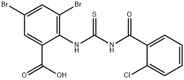 3,5-DIBROMO-2-[[[(2-CHLOROBENZOYL)AMINO]THIOXOMETHYL]AMINO]-BENZOIC ACID Structure