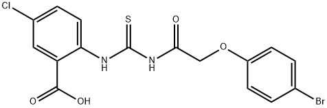 2-[[[[(4-BROMOPHENOXY)ACETYL]AMINO]THIOXOMETHYL]AMINO]-5-CHLORO-BENZOIC ACID Structure