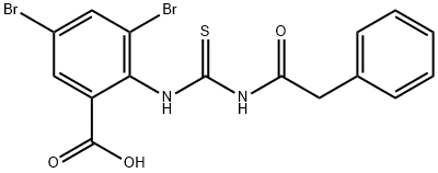 3,5-DIBROMO-2-[[[(PHENYLACETYL)AMINO]THIOXOMETHYL]AMINO]-BENZOIC ACID Structure