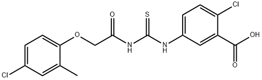 2-CHLORO-5-[[[[(4-CHLORO-2-METHYLPHENOXY)ACETYL]AMINO]THIOXOMETHYL]AMINO]-BENZOIC ACID Structure