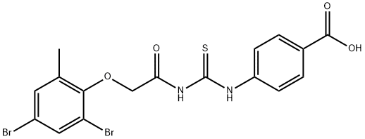 4-[[[[(2,4-DIBROMO-6-METHYLPHENOXY)ACETYL]AMINO]THIOXOMETHYL]AMINO]-BENZOIC ACID Structure