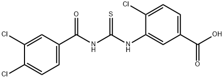 4-CHLORO-3-[[[(3,4-DICHLOROBENZOYL)AMINO]THIOXOMETHYL]AMINO]-BENZOIC ACID Structure