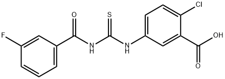 2-클로로-5-[[[(3-FLUOROBENZOYL)AMINO]THIOXOMETHYL]AMINO]-BENZOICACID 구조식 이미지