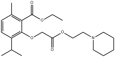 (2-Ethoxycarbonyl-6-isopropyl-3-methylphenoxy)acetic acid 2-piperidinoethyl ester Structure