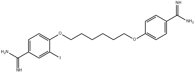 4-[6-(4-Amidino-3-iodophenoxy)hexyloxy]benzamidine Structure