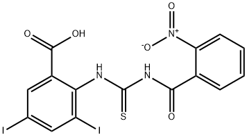 3,5-DIIODO-2-[[[(2-NITROBENZOYL)AMINO]THIOXOMETHYL]아미노]-벤조산 구조식 이미지