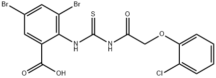 3,5-DIBROMO-2-[[[[(2-CHLOROPHENOXY)ACETYL]AMINO]THIOXOMETHYL]AMINO]-BENZOIC ACID Structure