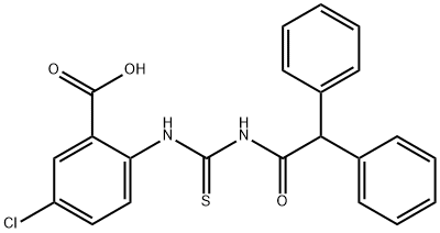 5-CHLORO-2-[[[(DIPHENYLACETYL)AMINO]THIOXOMETHYL]AMINO]-BENZOIC ACID Structure