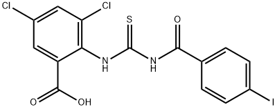 3,5-DICHLORO-2-[[[(4-IODOBENZOYL)AMINO]THIOXOMETHYL]AMINO]-BENZOIC ACID Structure