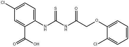 5-CHLORO-2-[[[[(2-CHLOROPHENOXY)ACETYL]AMINO]THIOXOMETHYL]AMINO]-BENZOIC ACID Structure