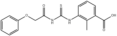 2-METHYL-3-[[[(PHENOXYACETYL)AMINO]THIOXOMETHYL]AMINO]-BENZOIC ACID Structure
