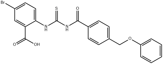 5-BROMO-2-[[[[4-(PHENOXYMETHYL)BENZOYL]AMINO]THIOXOMETHYL]AMINO]-BENZOIC ACID Structure