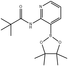 2,2-DIMETHYL-N-[3-(4,4,5,5-TETRAMETHYL-[1,3,2]DIOXABOROLAN-2-YL)-PYRIDIN-2-YL]-PROPIONAMIDE 구조식 이미지
