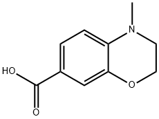 4-метил-3,4-дигидро-2H-1,4-бензоxазин-7-карбоновая кислота структурированное изображение