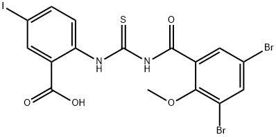 2-[[[(3,5-DIBROMO-2-METHOXYBENZOYL)AMINO]THIOXOMETHYL]AMINO]-5-IODO-BENZOIC ACID Structure