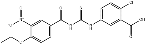 2-클로로-5-[[[(4-ETHOXY-3-NITROBENZOYL)AMINO]THIOXOMETHYL]AMINO]-BENZOICACID 구조식 이미지