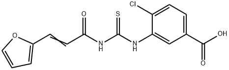 4-CHLORO-3-[[[[3-(2-FURANYL)-1-OXO-2-PROPENYL]AMINO]THIOXOMETHYL]AMINO]-BENZOIC ACID 구조식 이미지