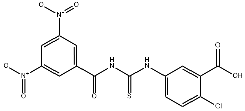 2-CHLORO-5-[[[(3,5-DINITROBENZOYL)AMINO]THIOXOMETHYL]AMINO]-BENZOIC ACID Structure