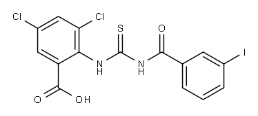 3,5-DICHLORO-2-[[[(3-IODOBENZOYL)AMINO]THIOXOMETHYL]AMINO]-BENZOIC ACID Structure